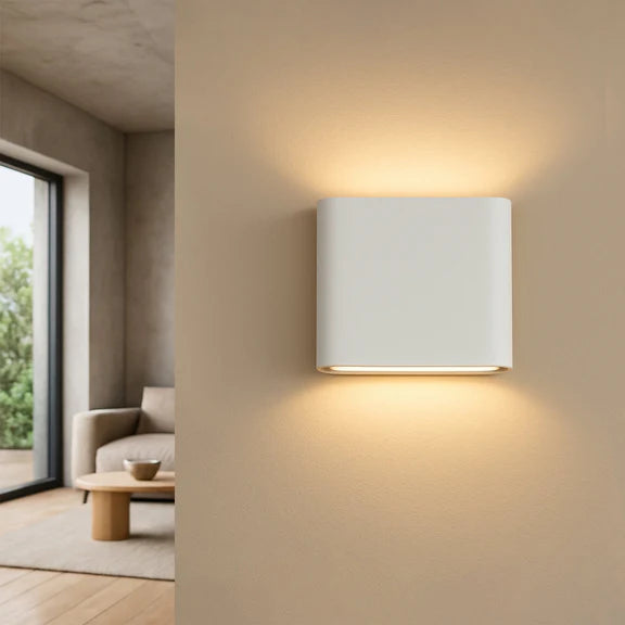 Elaro Small LED Up & Down Wall Light 7W TRI Color White - LLOL032W