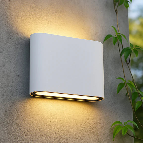 Elaro Small LED Up & Down Wall Light 7W TRI Color White - LLOL032W
