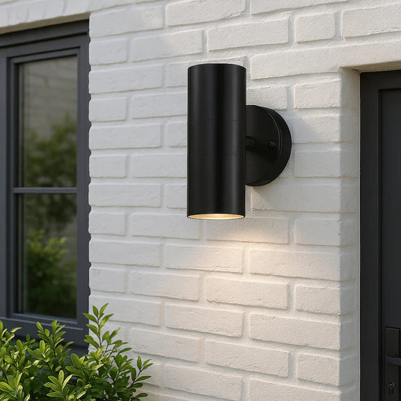 Zyven 2 Light Up & Down Outdoor Wall Light Black - LLOL033BK