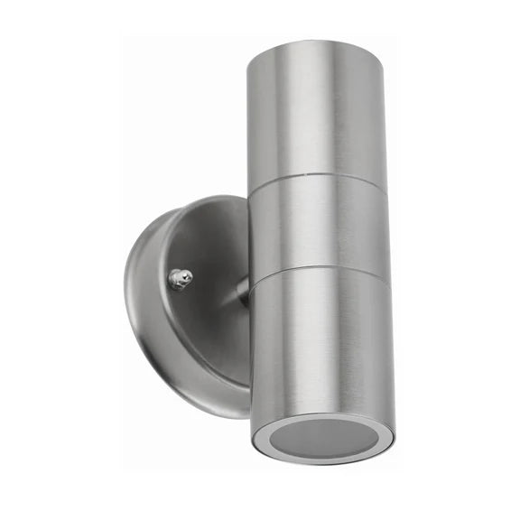 Zyven 2 Light Up & Down Outdoor Wall Light Polished Silver - LLOL033S
