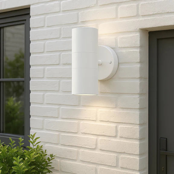 Zyven 2 Light Up & Down Outdoor Wall Light White - LLOL033W