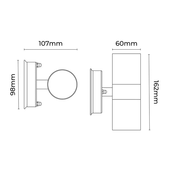 Zyven 2 Light Up & Down Outdoor Wall Light White - LLOL033W