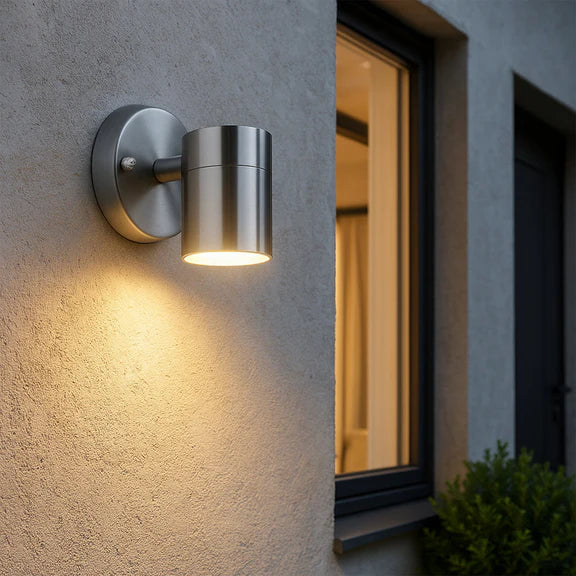 Zyven Fixed Single Outdoor Wall Light Polished Silver - LLOL034S