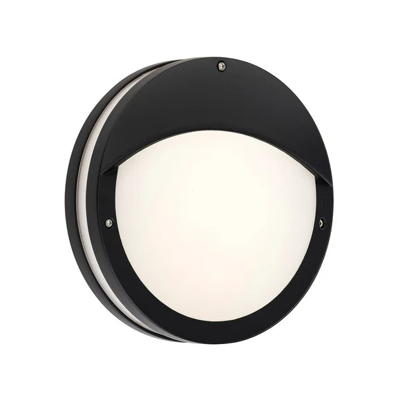 Omira Small LED Outdoor Bunker Light With Eyelid 8W TRI Color Black - LLOL035S