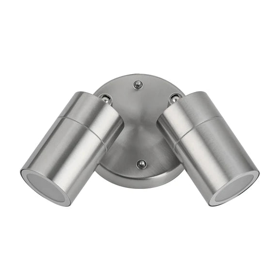 Zyven 2 Light Adjustable Outdoor Wall Spotlight Polished Silver - LLOL037S