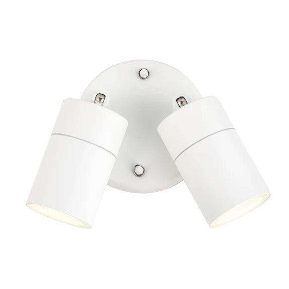 Zyven 2 Light Adjustable Outdoor Wall Spotlight White - LLOL037W