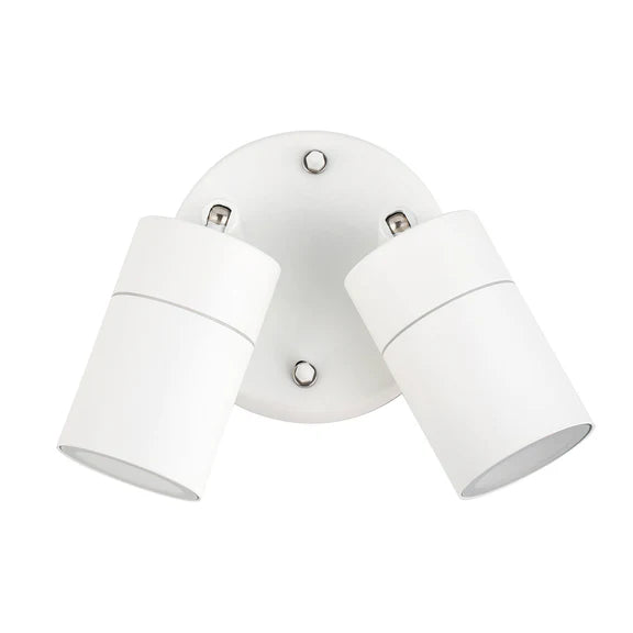 Zyven 2 Light Adjustable Outdoor Wall Spotlight White - LLOL037W