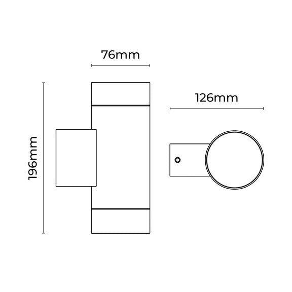 Truvo LED Up & Down Wall Light 14W TRI Colour Black - LLOL038BK