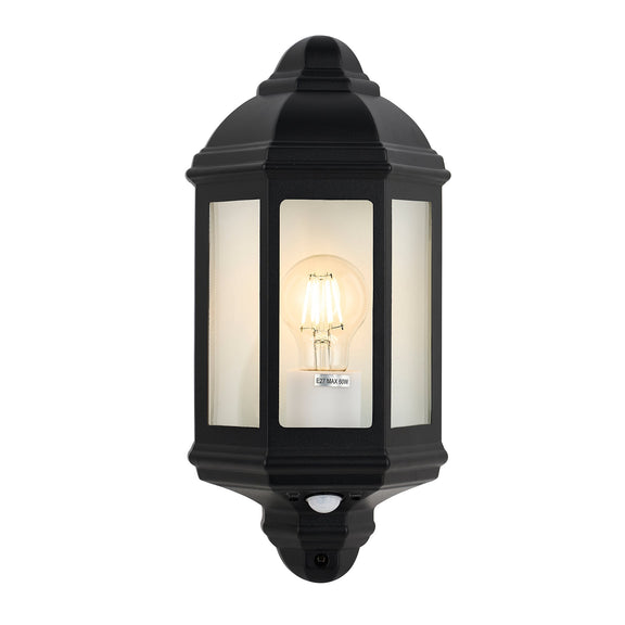 Avara Outdoor Wall Light With Sensor Black - LLOL041BK