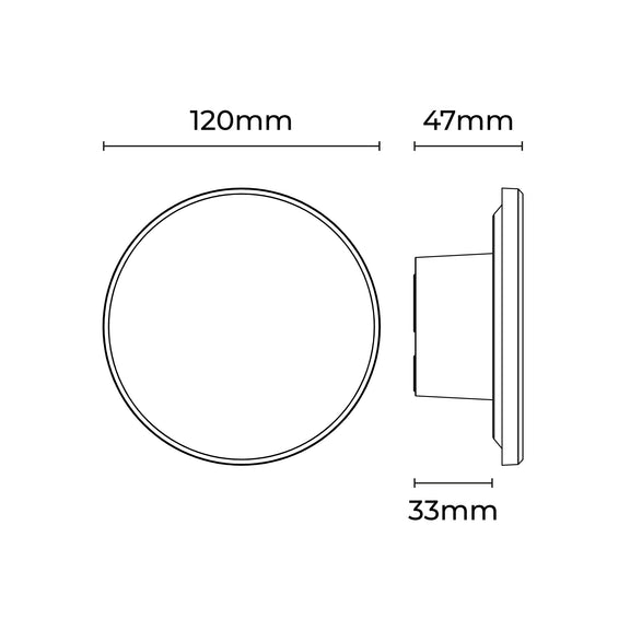 Orlan Small LED Shifting Disc Wall Light 9W TRI Color Black - LLOL043BK