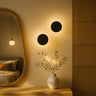 Orlan Medium LED Shifting Disc Wall Light 12W TRI Color Black - LLOL044BK