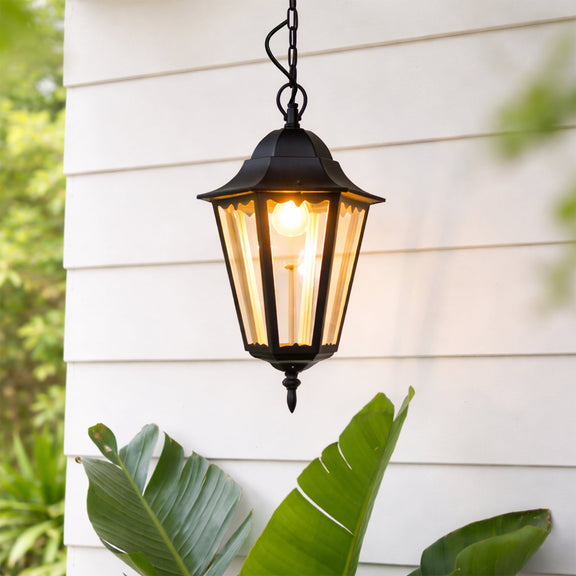 Adara Outdoor Pendant Light Matte Black & Brown - LLOL046