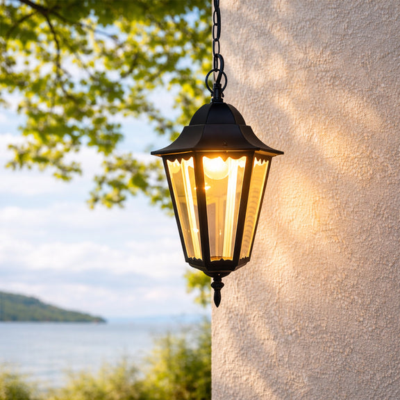 Adara Outdoor Pendant Light Matte Black & Brown - LLOL046
