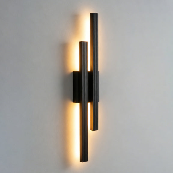 Hera Double Light LED Outdoor Wall Light 21W 3000K Matte Black - LLOL049B