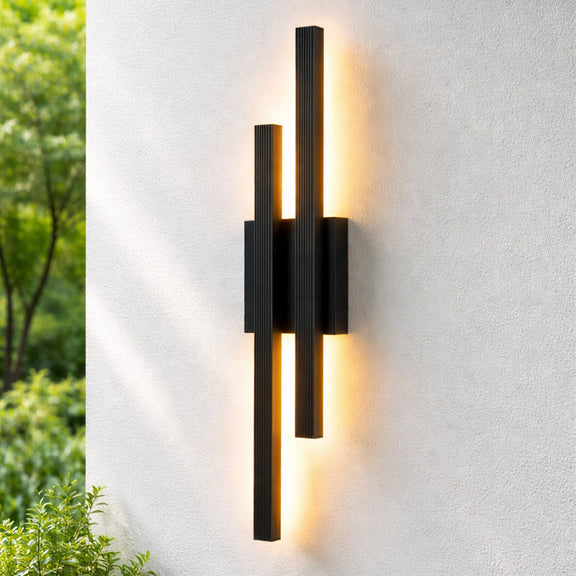 Hera Double Light LED Outdoor Wall Light 21W 3000K Matte Black - LLOL049B