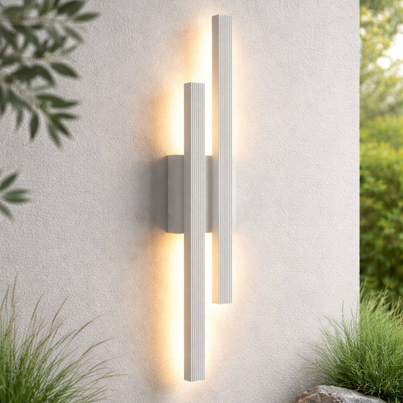 Hera Double Light LED Outdoor Wall Light 21W 3000K Matte White - LLOL049W