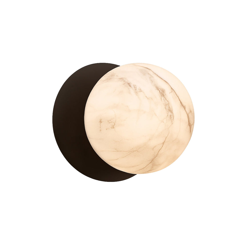 Odessa Small LED Wall Light 8.5W 3000K Marble Opal & Matt Black - LM002WL002