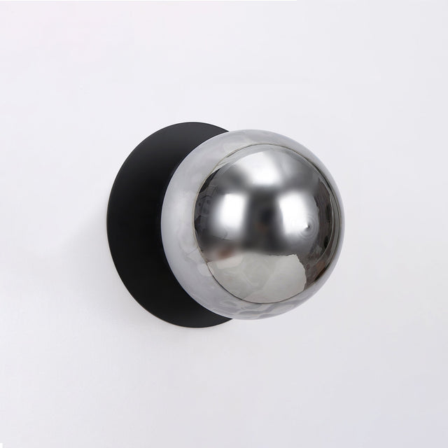 Odessa Small Molten Ripple LED Wall Light 8.5W 3000K Smoky & Matt Black - LM002WL003