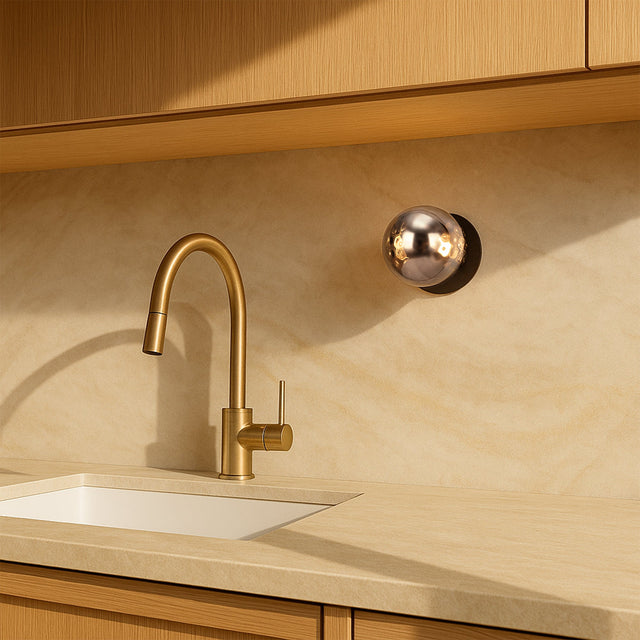 Odessa Small Molten Ripple LED Wall Light 8.5W 3000K Smoky & Matt Black - LM002WL003