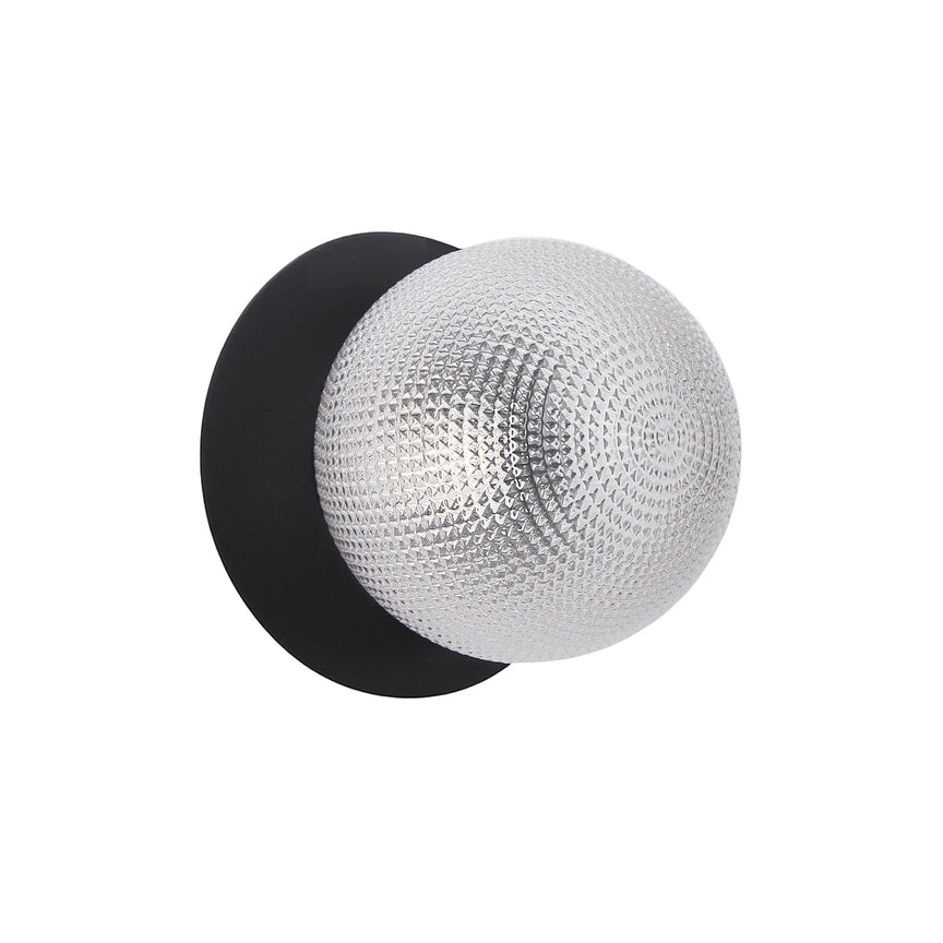 Odessa Small Diamond Cut LED Wall Light 8.5W 3000K Clear & Matt Black - LM002WL004