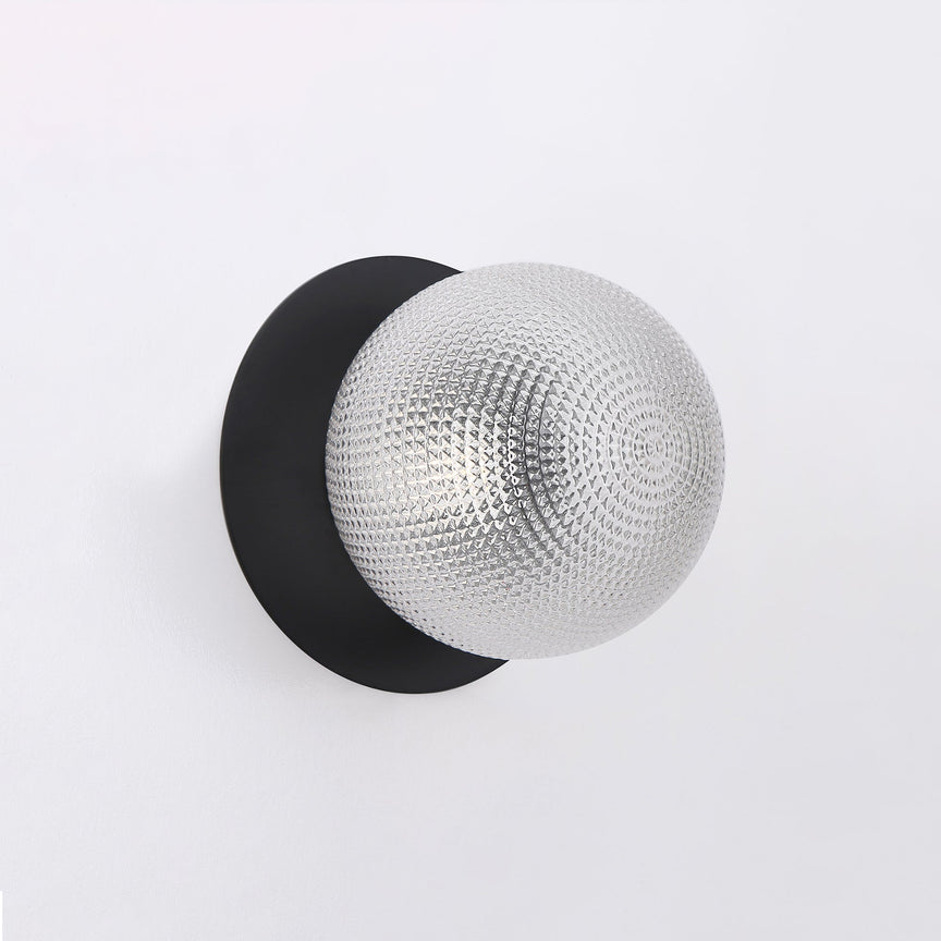Odessa Small Diamond Cut LED Wall Light 8.5W 3000K Clear & Matt Black - LM002WL004