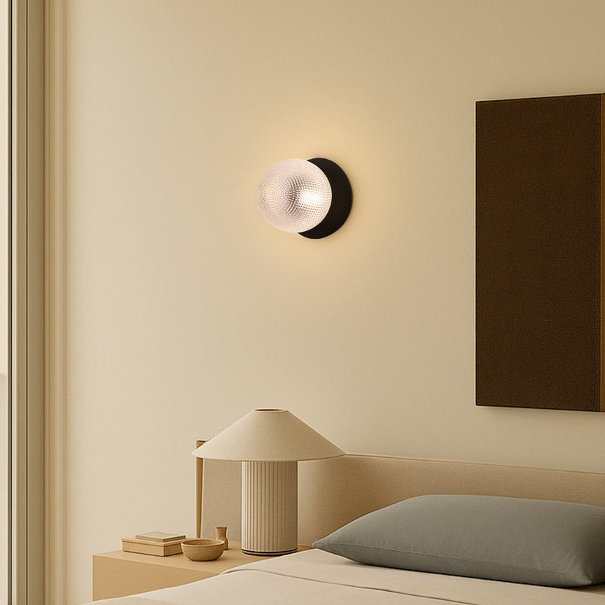 Odessa Small Diamond Cut LED Wall Light 8.5W 3000K Clear & Matt Black - LM002WL004