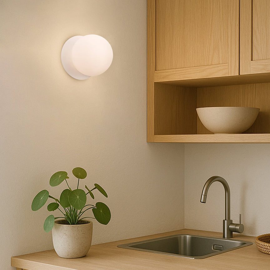 Odessa Small LED Wall Light 8.5W 3000K Frosted Opal & Matt White - LM002WL005