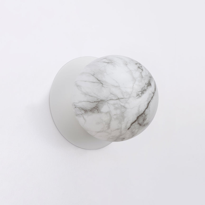 Odessa Small LED Wall Light 8.5W 3000K Marble Opal & Matt White - LM002WL006
