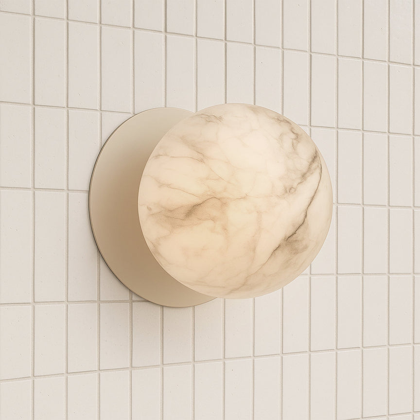 Odessa Small LED Wall Light 8.5W 3000K Marble Opal & Matt White - LM002WL006