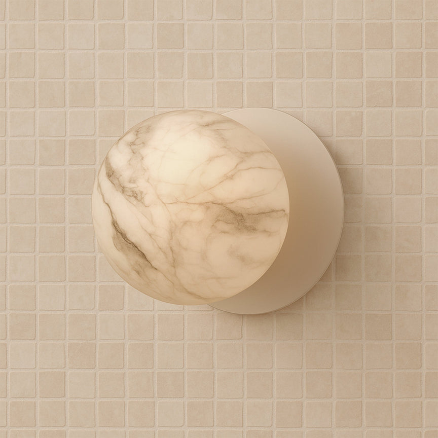 Odessa Small LED Wall Light 8.5W 3000K Marble Opal & Matt White - LM002WL006