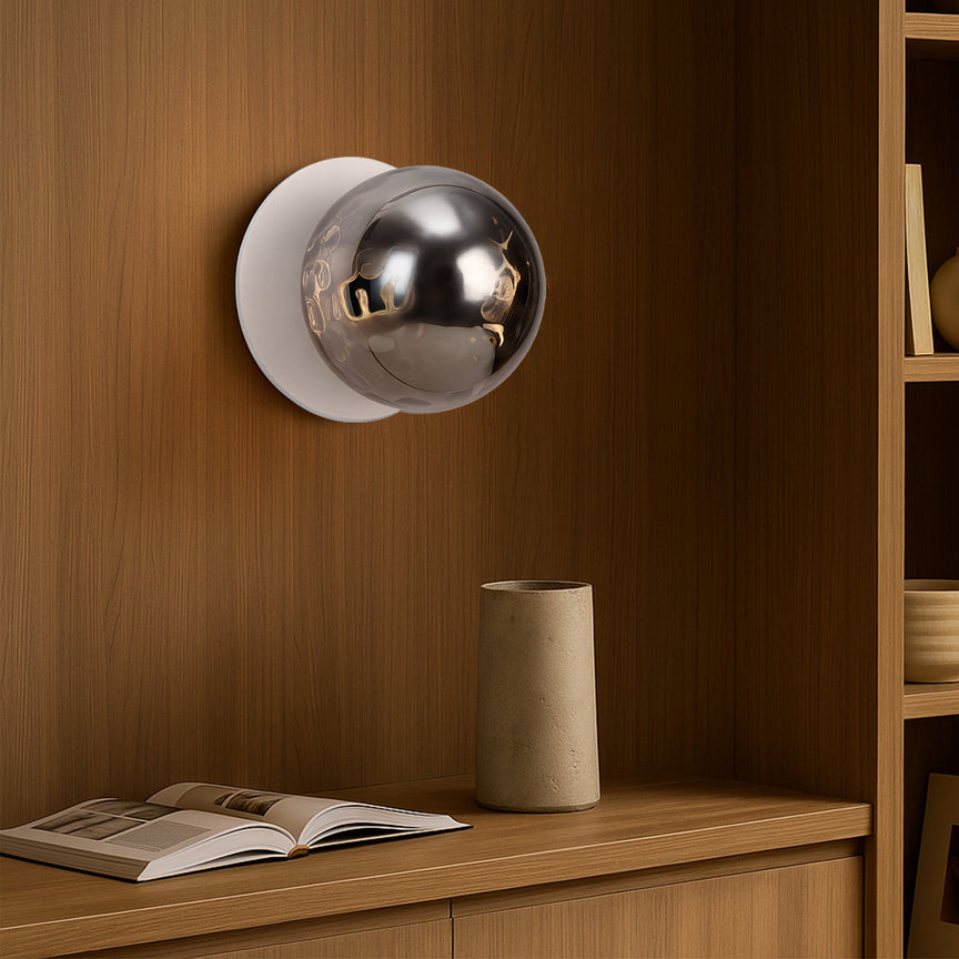 Odessa Small Molten Ripple LED Wall Light 8.5W 3000K Smoky & Matt White - LM002WL007
