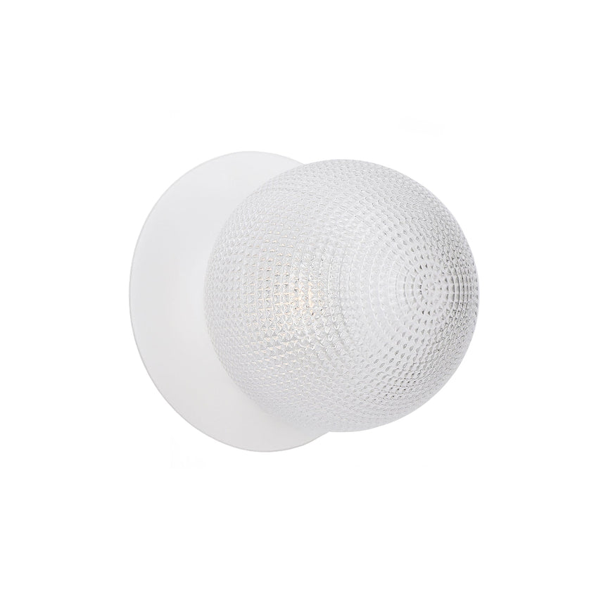 Odessa Small Diamond Cut LED Wall Light 8.5W 3000K Clear & Matt White - LM002WL008