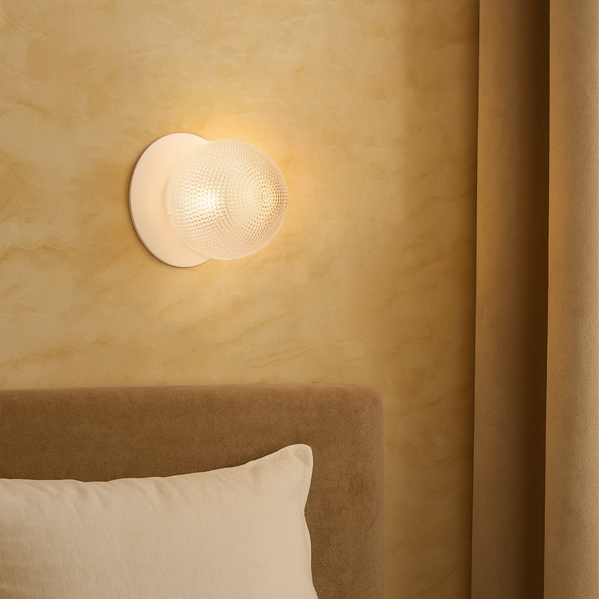 Odessa Small Diamond Cut LED Wall Light 8.5W 3000K Clear & Matt White - LM002WL008