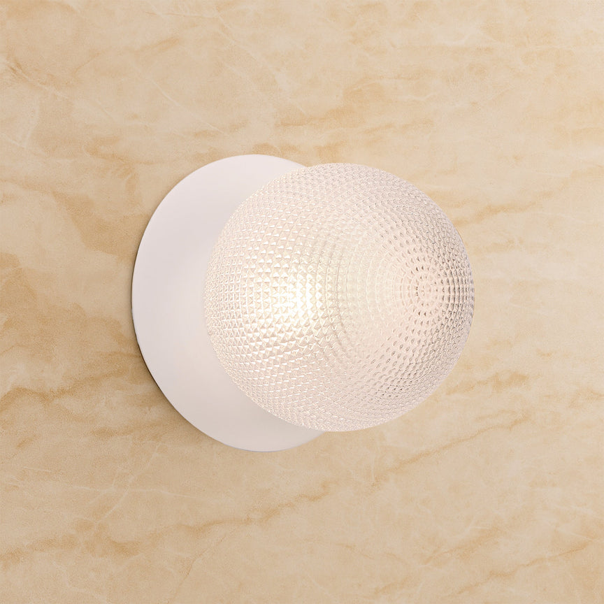 Odessa Small Diamond Cut LED Wall Light 8.5W 3000K Clear & Matt White - LM002WL008