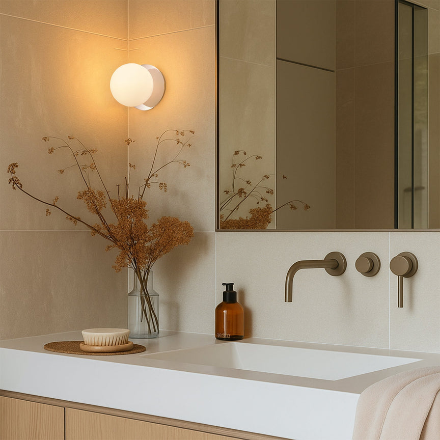 Odessa Small LED Wall Light 8.5W 3000K Frosted Opal & Chrome - LM002WL009