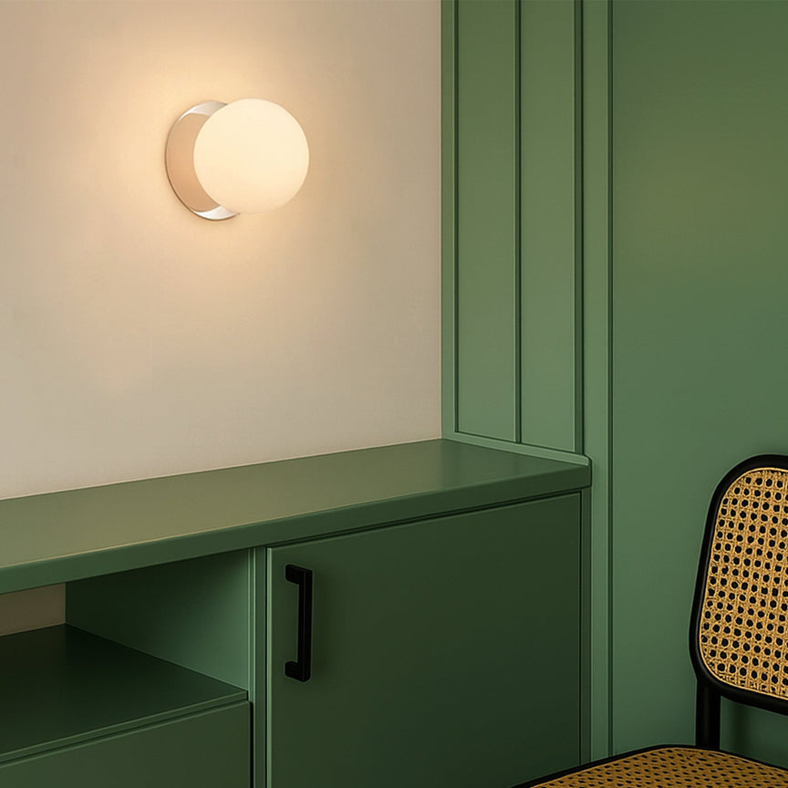 Odessa Small LED Wall Light 8.5W 3000K Frosted Opal & Chrome - LM002WL009