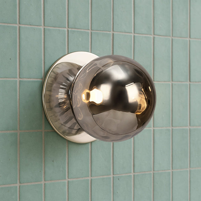 Odessa Small Molten Ripple LED Wall Light 8.5W 3000K Smoky & Chrome - LM002WL011