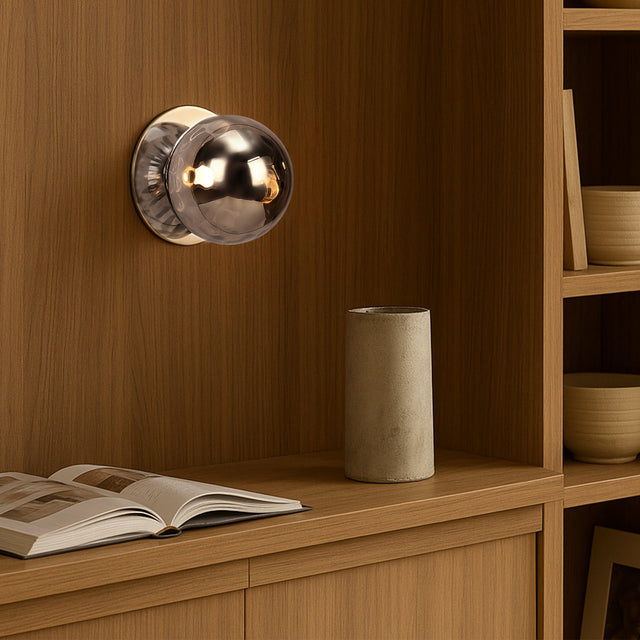 Odessa Small Molten Ripple LED Wall Light 8.5W 3000K Smoky & Chrome - LM002WL011