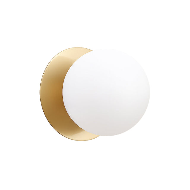 Odessa Small LED Wall Light 8.5W 3000K Frosted Opal & Brass - LM002WL013