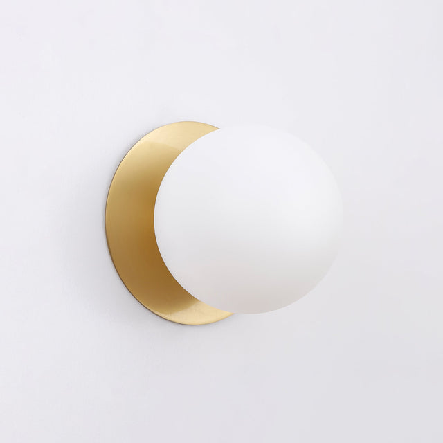 Odessa Small LED Wall Light 8.5W 3000K Frosted Opal & Brass - LM002WL013