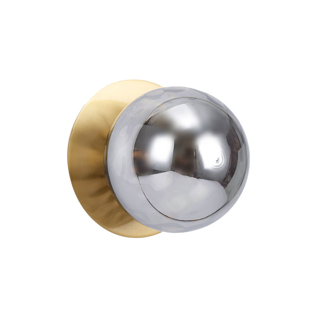 Odessa Small Molten Ripple LED Wall Light 8.5W 3000K Smoky & Brass - LM002WL015