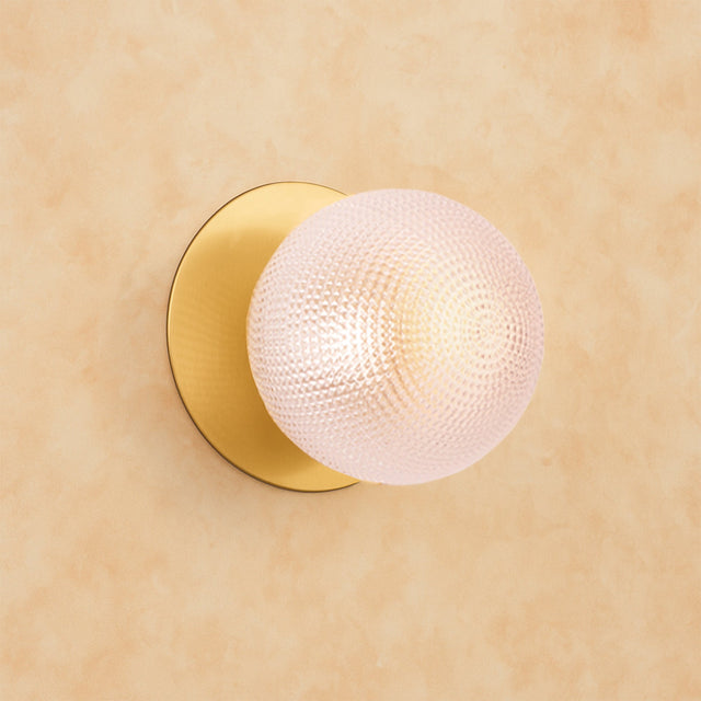 Odessa Small Diamond Cut LED Wall Light 8.5W 3000K Clear & Brass - LM002WL016