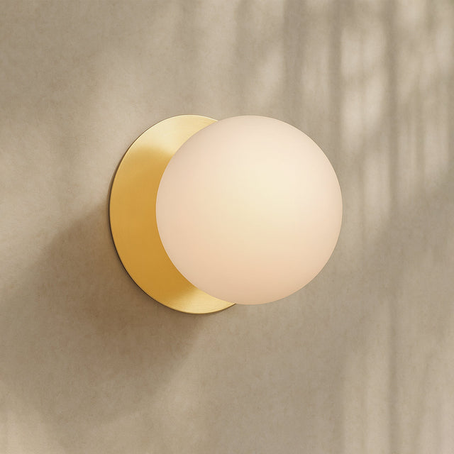 Odessa Small LED Wall Light 8.5W 3000K Frosted Opal & Gold - LM002WL017