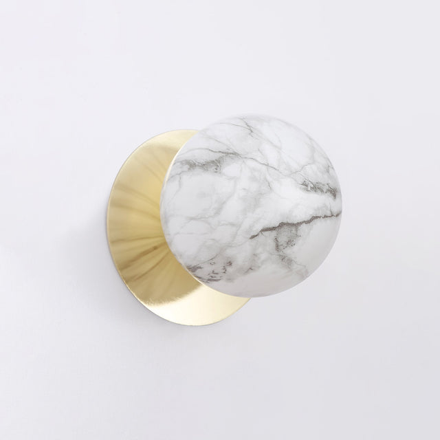 Odessa Small LED Wall Light 8.5W 3000K Marble Opal & Gold - LM002WL018