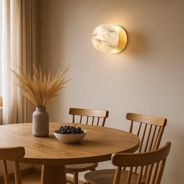 Odessa Small LED Wall Light 8.5W 3000K Marble Opal & Gold - LM002WL018