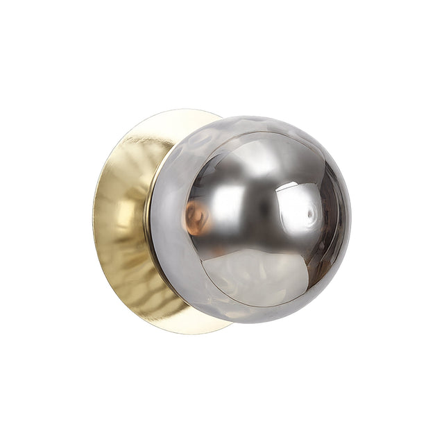 Odessa Small Molten Ripple LED Wall Light 8.5W 3000K Smoky & Gold - LM002WL019