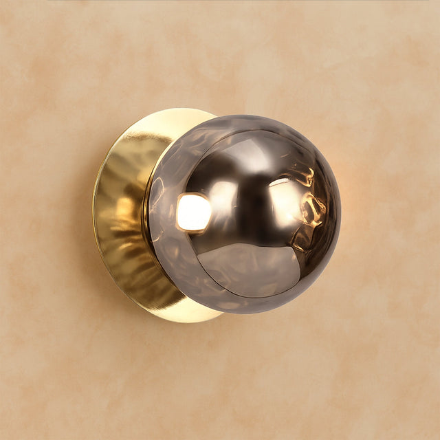 Odessa Small Molten Ripple LED Wall Light 8.5W 3000K Smoky & Gold - LM002WL019
