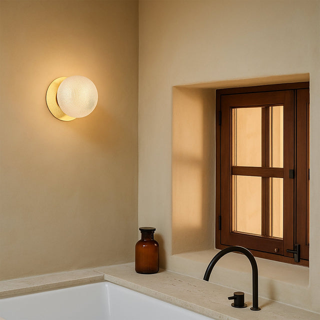 Odessa Small Diamond Cut LED Wall Light 8.5W 3000K Clear & Gold - LM002WL020