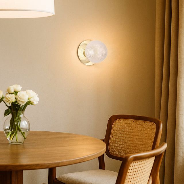 Odessa Small Diamond Cut LED Wall Light 8.5W 3000K Clear & Gold - LM002WL020