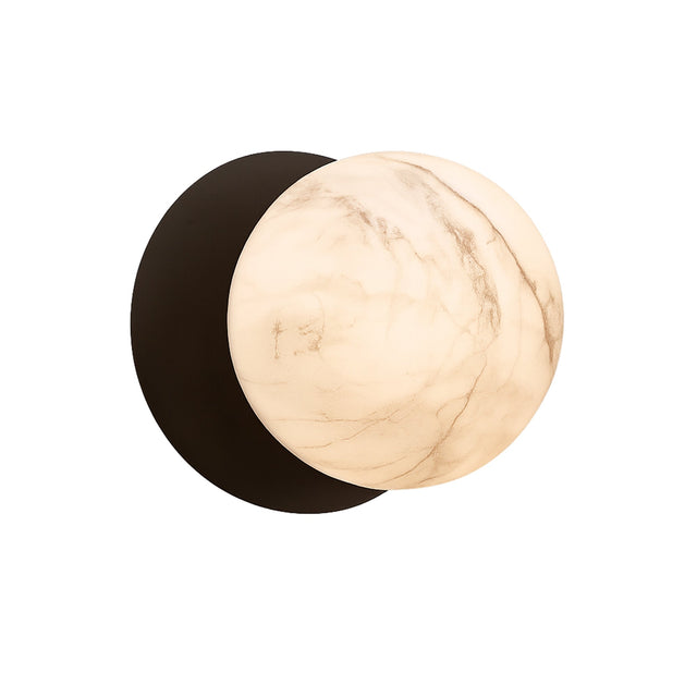 Odessa Large LED Wall Light 8.5W 3000K Marble Opal & Matt Black - LM002WL022